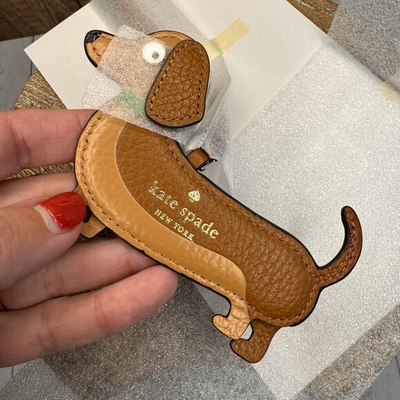 Kate Spade Warm Gingerbread Dog Dangle Bag Charm Wiener Dog Dachshund Bag Charm - Picture 5 of 8
